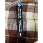 KÜHL Women's Brown Tan Plaid Flannel Shirt Corduroy Trim Outdoor Hiking Top S Photo 3