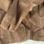 Lord & Taylor Brown Suede Leather Jacket Button Front Lined Pockets Size XL Photo 3