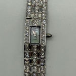 Vtg Erwin Pearl Women's Quartz Crystal Bracelet Watch Silver Tone Needs Battery Photo 0