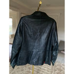 Preston & York  Genuine Lambskin Leather Jacket Black Zip Front XL Vintage Moto Photo 3