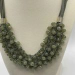 Vintage Estate Jewelry Green Beaded Necklace Olive Green Accent Antique … Photo 0