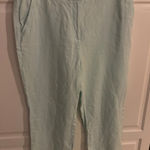 Talbots  Women's Aqua Linen Cropped Pants Size 10 Photo 0