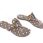 Tory Burch Yellow Pink Geometric Print Patent Leather Miller Sandals Size 8 Photo 3