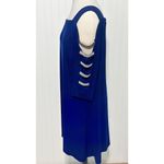 Roz & Ali Women's Cold Shoulder With Rhinestones Shift Dress Royal Blue Size XL Photo 4