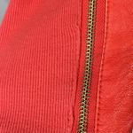 Black Rivet orange faux leather moto jacket size medium Photo 4