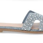 MADDEN NYC Womens Slip On Slide Sandals Size 9 Denim Diamanté New Blue Photo 2