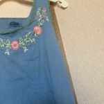 Cambridge dry goods Embroidered Blue Sleeveless Top large Photo 2