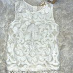 Miss Me Sleeveless Lace Top W\Fringe Trim Color White Size M NWT Photo 3