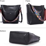 Women Handbag Designer Vegan Leather Hobo Handbags Shoulder Bucket Cross-body Purse Photo 2