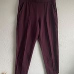 Athleta Burgundy Elastic Waist Venice Pintuck Pant Size M Photo 3