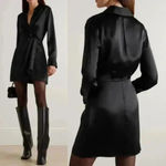 Reformation  Alaine Faux-Wrap Silk Mini Dress Cocktail Party Holiday LBD Size 8 Photo 1