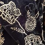 Notations  Black Velvet with Gold Flower Cardigan with Attached Velvet Top Size L Photo 4