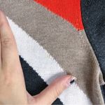 Eliza J  • Diamond Pattern sweater dress grey orange tan knit long sleeve Photo 6