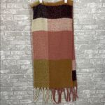 Cost Plus World Market Textured Acrylic Fringe Scarf Pink Photo 3