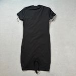 superdown  Mini Dress S Black Ruched Drawstring T Shirt Short Sleeve Bodycon Cute Photo 2