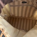 Eddie Bauer  striped canvas tote purse bag leather straps Photo 5