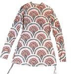 Lily Cat Rash Guard Swim Coverup SPF 50 Women Small Boho Ruched Long Sleeve NWT Pink Photo 1