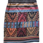 Peruvian Connection  Pima Cotton Knit Multicolor Skirt Inca Pattern Small‎ EUC Photo 0
