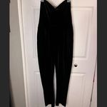 EXPRESS Black Velvet Velour Strapless Jumpsuit 12 Photo 1