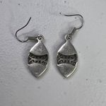 Sterling Silver Abalone Shell Marquise Drop Earrings With Filigree Design Photo 5