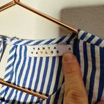 Tanya Taylor Women's Martine Blue White Striped Leaf Design Blouse Top Size 4 Photo 5