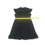 Adrienne  Papell Dress 16‎ Black Mock Neck Flutter Cap Sleeve Sheath Chiffon NWT Photo 6