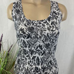 Alberto Makali  Black & White Floral Print Sleeveless Tank Top S Photo 0