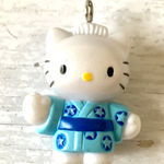 Hello Kitty Vintage 2001 Sanrio Gotochi  Netsuke Pendant Charm Blue Kimono Photo 0