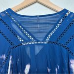 Free People  Women Top XS  Tie Dye Me Down Blue Sheer Boho Chic Summer Photo 6