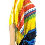 Apostrophe Womens Poncho Blouse Top Shirt Sheer Brightly Striped Pullover Medium Photo 4