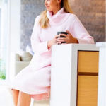 Softies Ultra Soft Marshmallow Slouch Turtleneck Lounger Chenille Sweater S/M Pink Size undefined Photo 1