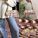 Guess by Marciano RARE Vintage Y2K Pink gold Guess mini shoulder hand bag purse baguette studded grommets zipper fringe tassels fairycore subversive streetwear goth grunge Photo 1