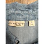 Eva Mendes Denim Shirt Dress Size 8 Snap Front Long Sleeve Chambray Midi Blue Size M Photo 3
