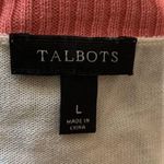 Talbots  Size Large Multicolor Stripe Zipper Shoulder Detail Pullover Sweater Photo 4