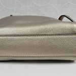 VTG Lauren RL Pebbled Cow Leather Purse 9.5" Rose Gold Silver Crossbody Bag Photo 5