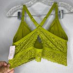 NWT Auden Lightly Lined Lace Cross back Bralette Olive Size Small Green Photo 2