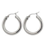 Boutique Chunky Tubular Hoop Earrings | White‎ Gold Filled Photo 10