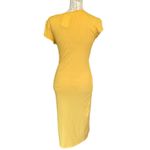 Velvet Golden Yellow Torch Long Fitted Dress Size Large NEW Photo 1