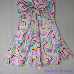 For Love & Lemons New!  Palmer Satin Mini Dress Womens L Cutout Colorful Summer Photo 5