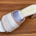 Anne Klein AK Sport Cerise Light Pink Blush Suede Ruffle Slide Sandals Size 6M Photo 3