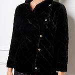 Talbots  Quilted Velvet Jacket Petite Black Photo 0