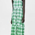 ZARA green plaid checkered button front dress size XS Photo 0