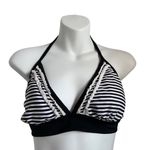 Catalina Lace Striped Bikini Top Black White Large Photo 3