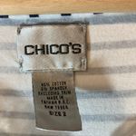 Chico’s Black and White Striped 3/4 Long Sleeves Lace V Photo 2