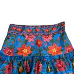 Farm Rio Anthropologie Women’s Floral Blue Tropical Tapestry Tiered Mini Skirt Photo 2