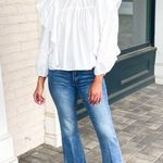 Pistola NWT Kaelynn Ruffle White Long Sleeve Cotton Blouse Photo 2