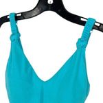 Sanctuary Womens V-Neck High Leg One Piece Swimsuit Blue Aqua Medium NWT Photo 2