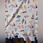 PJ Couture Pajamas set shorts tank top ruffle beach print butter lace crochet White Photo 7