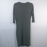 Joan Vass   Gray Drape Pockets Lagenlook Stretch Dress 3/4 Sleeve Size Small Photo 5