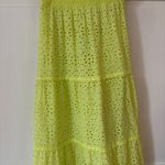 Alice + Olivia Jules Tie-Back Paneled Maxi Dress Size 4 Eyelet Neon Lace Spring Photo 6